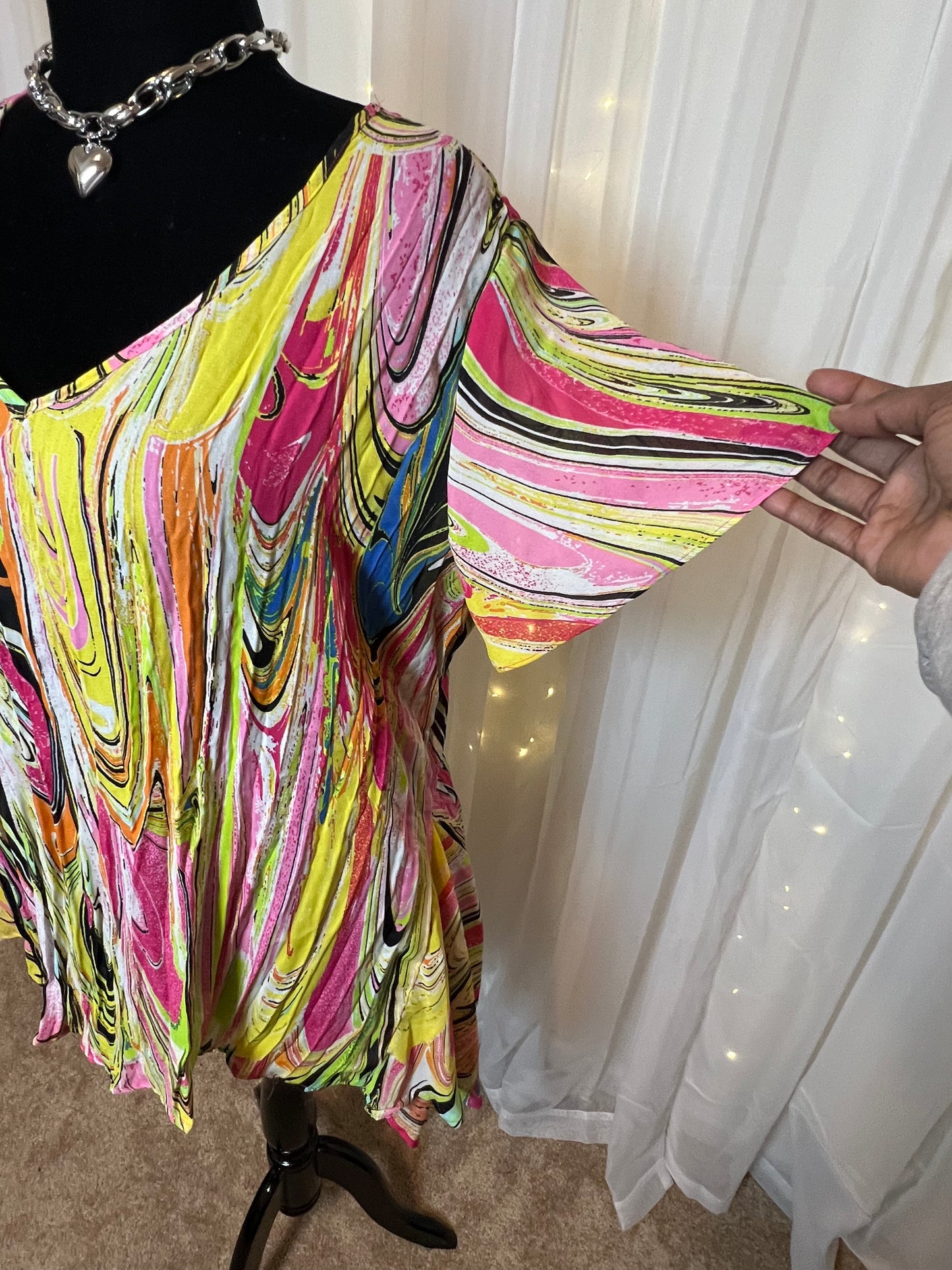 Ribbed Multicolored Peplum Top