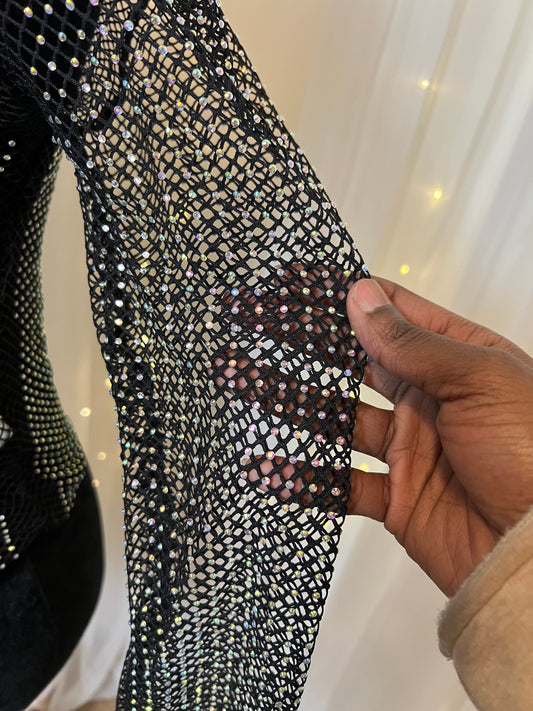 Rhinestone Mesh Top