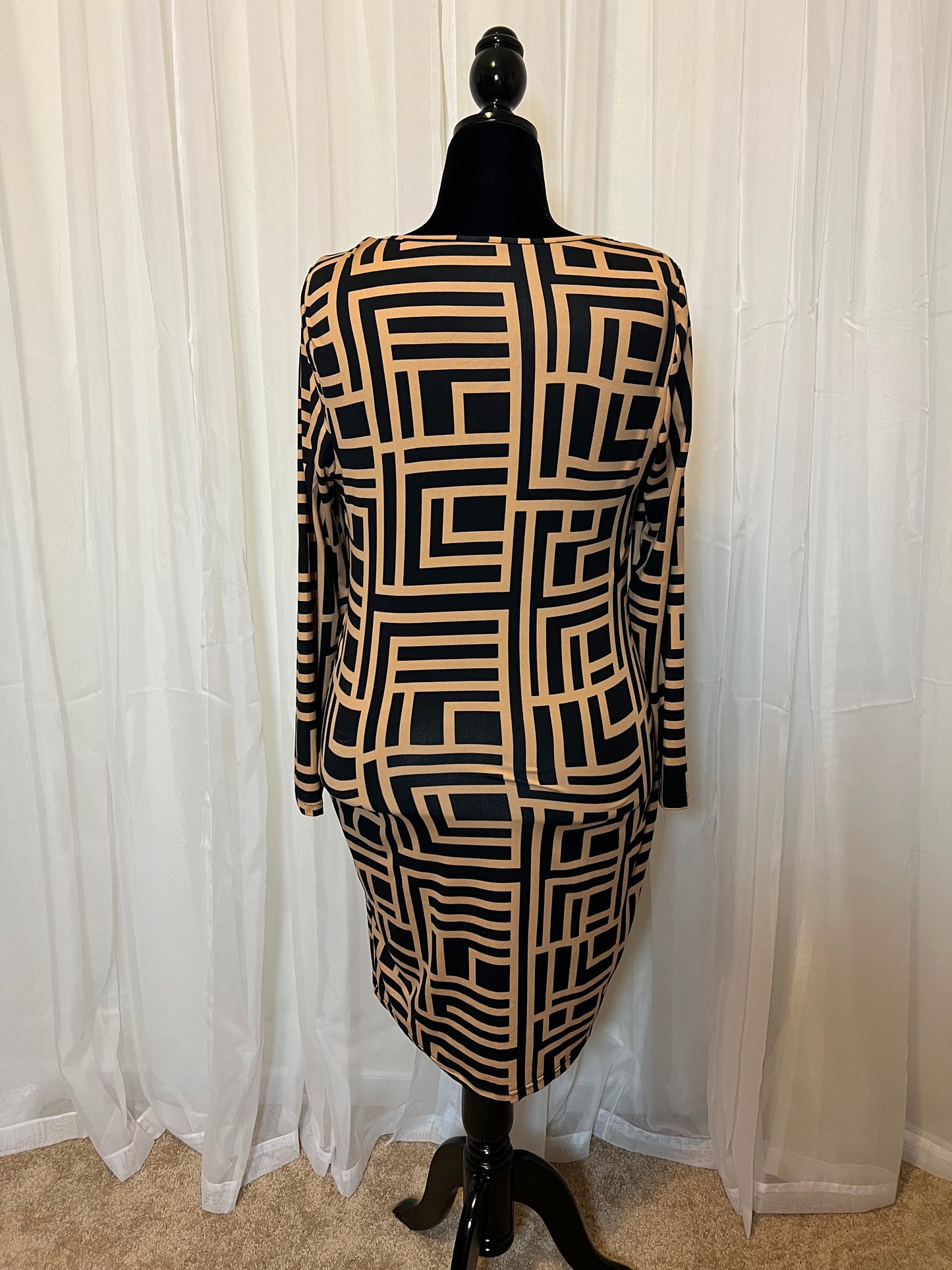 Abstract Shape Bodycon Dress - 2xl