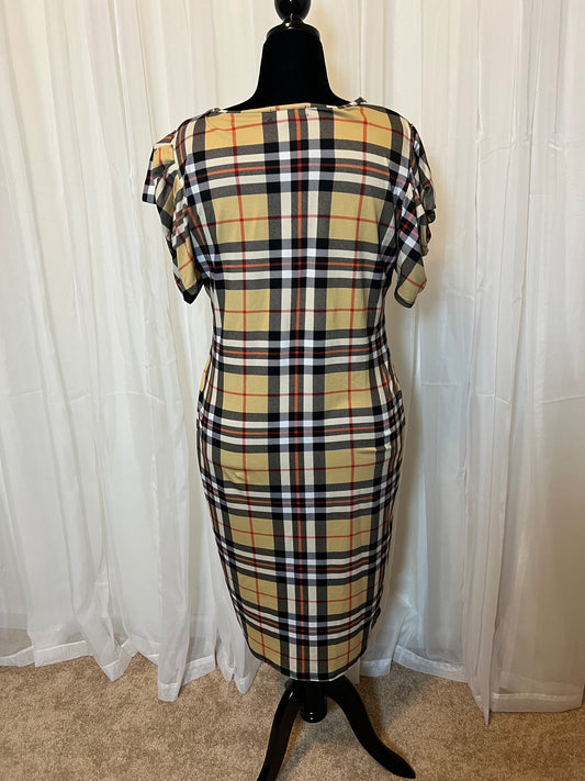 Plaid Bodycon Dress - 2xl