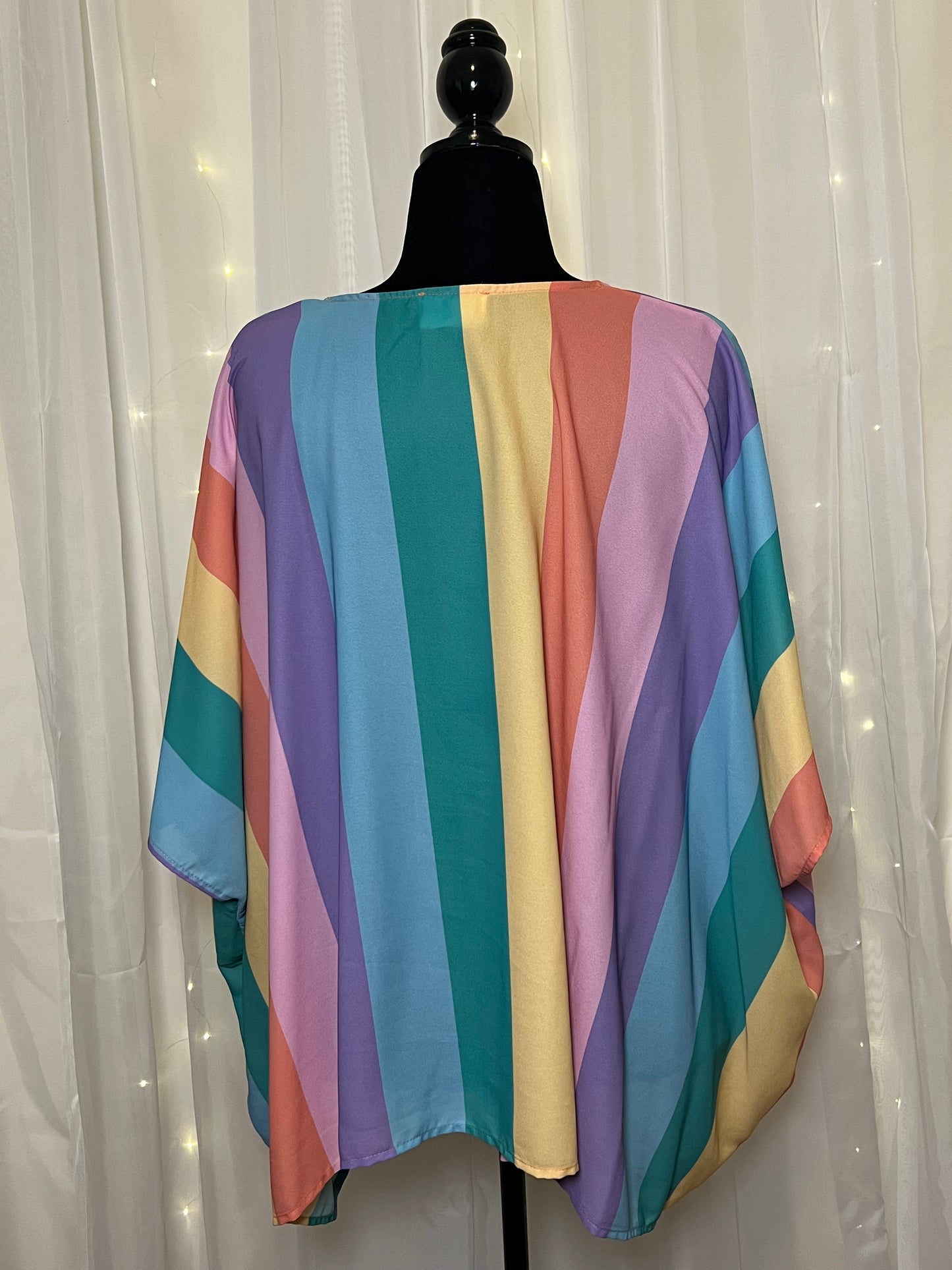 Multi Color Stripe Oversized Top