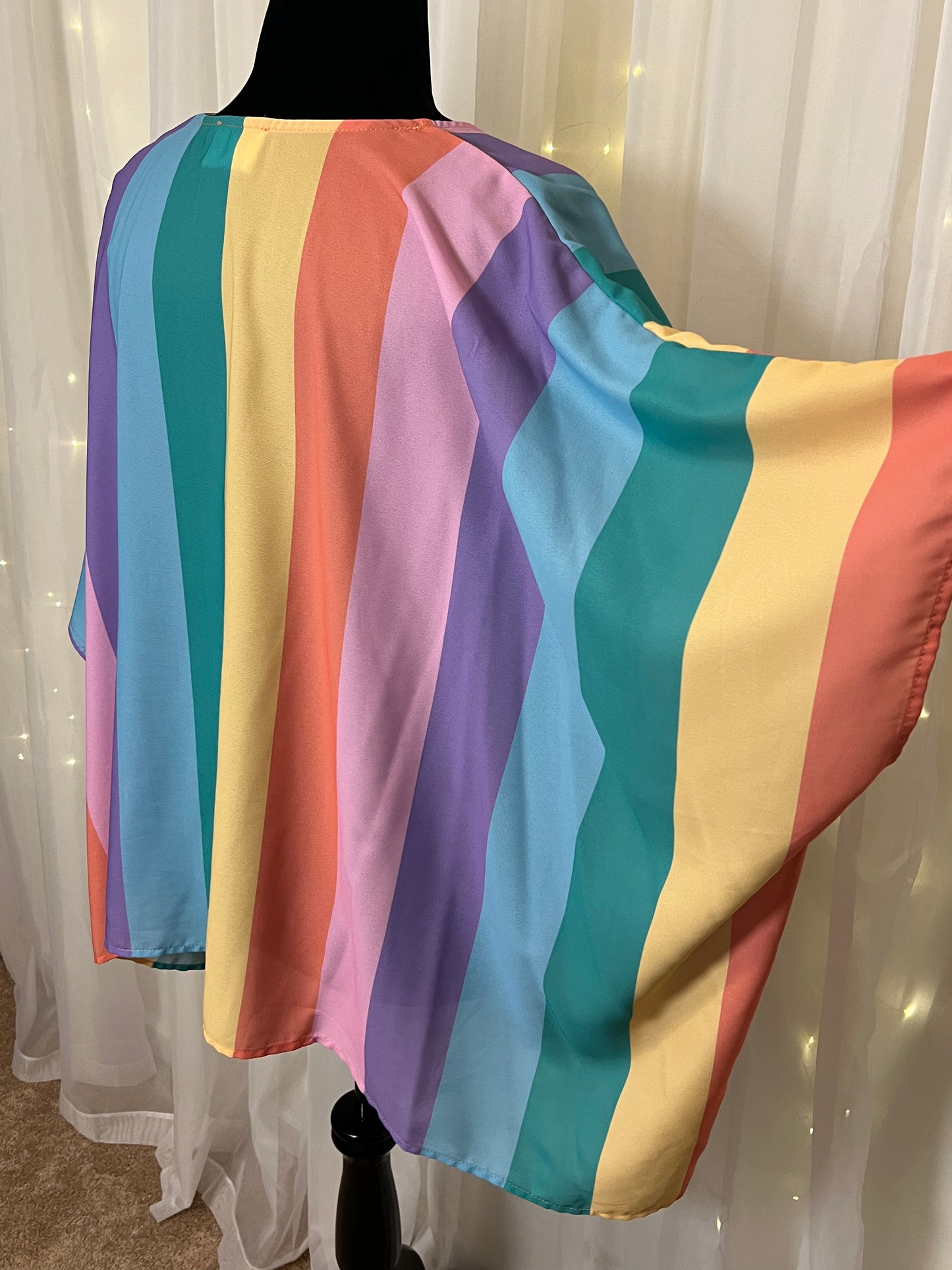 Multi Color Stripe Oversized Top