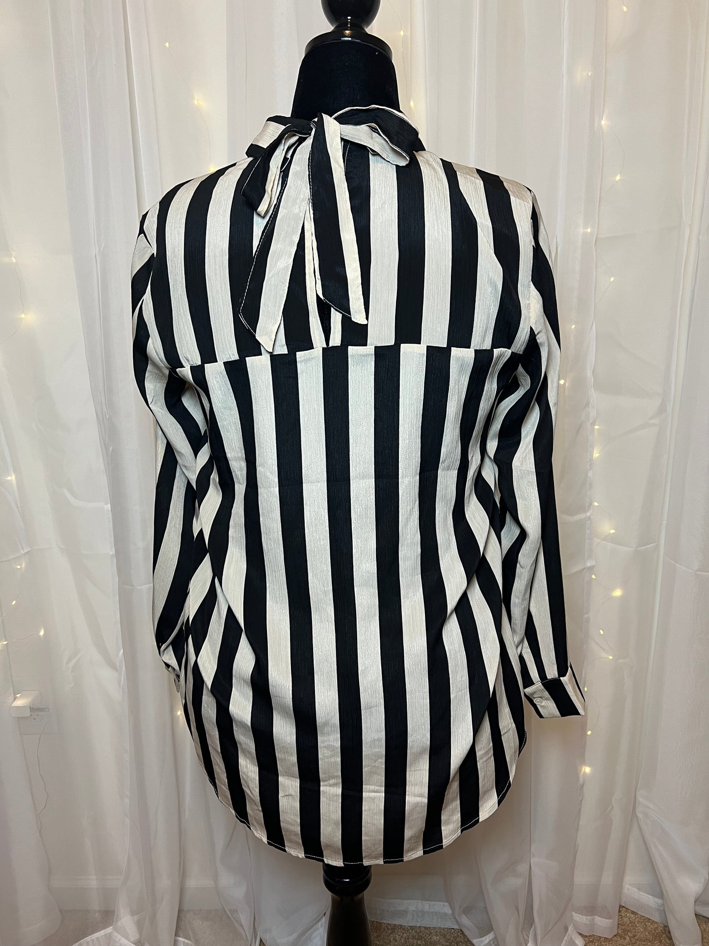 Cream and Black Striped Shirt