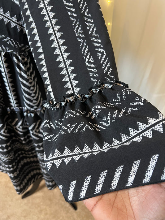 Black/ White Printed Dress