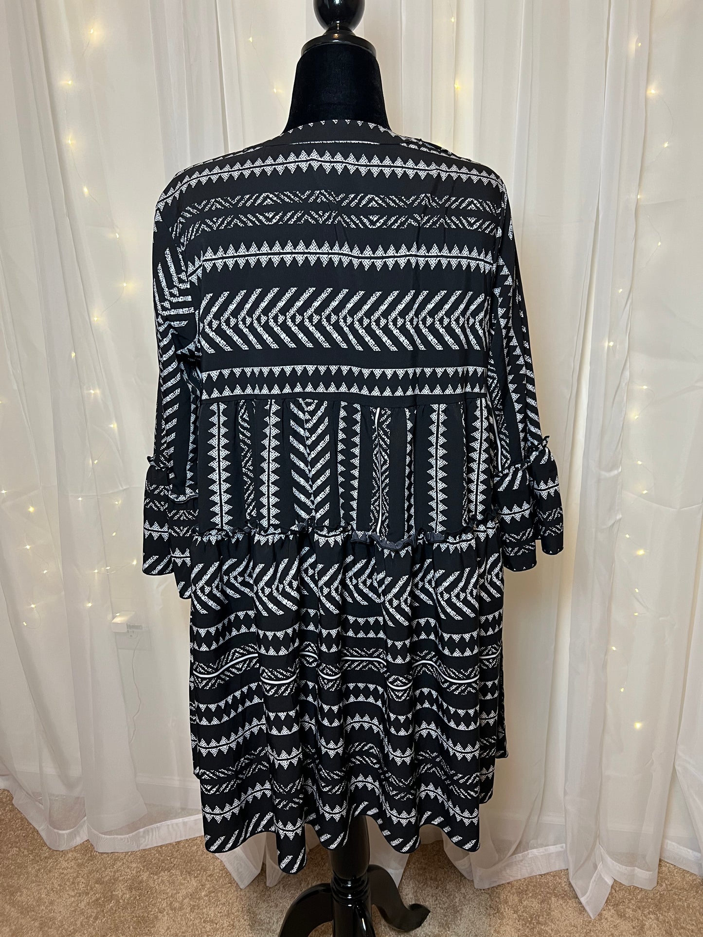 Black/ White Printed Dress