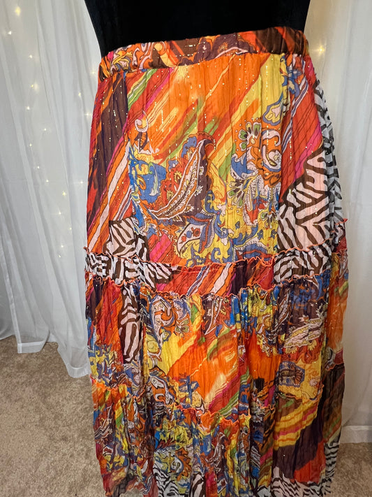 Abstract Printed Skirt