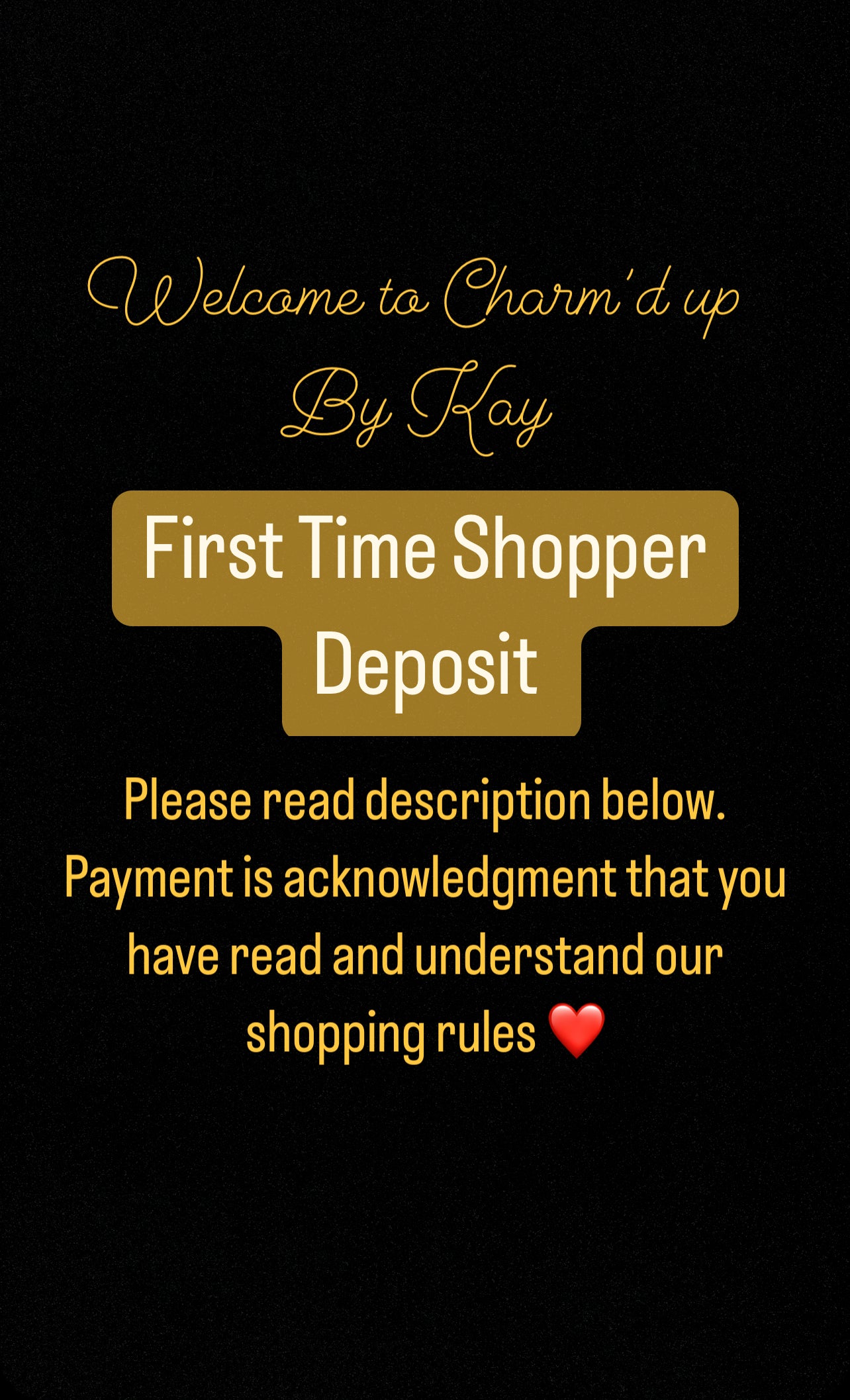 First time live shopper deposit