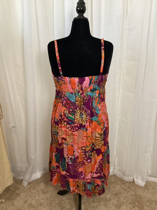 Printed flower dress - 1x