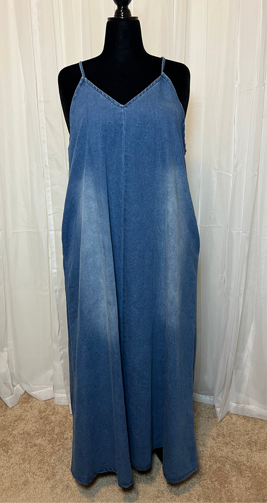 Denim maxi dress - 1x/2x