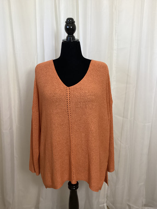 Orange Knit Sweater - 2x