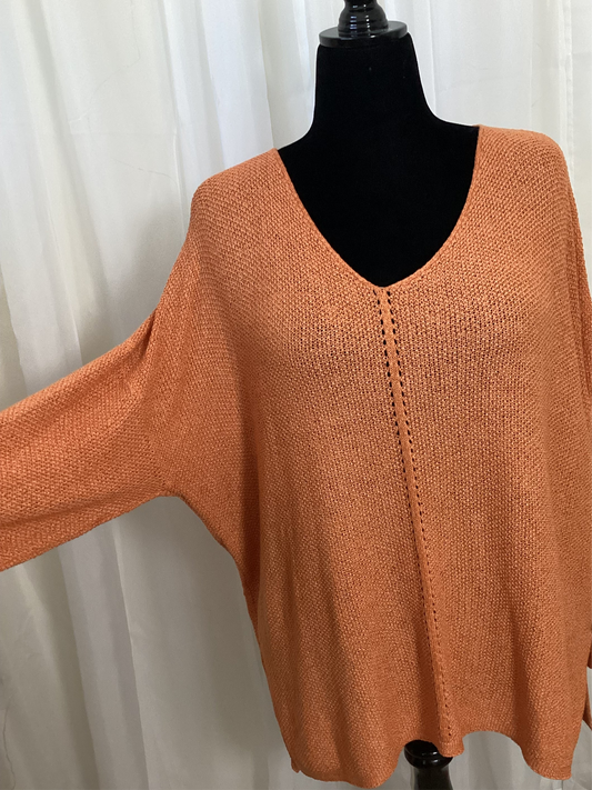 Orange Knit Sweater - 2x