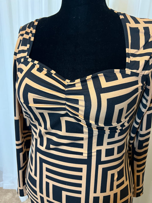 Abstract Shape Bodycon Dress - 2xl