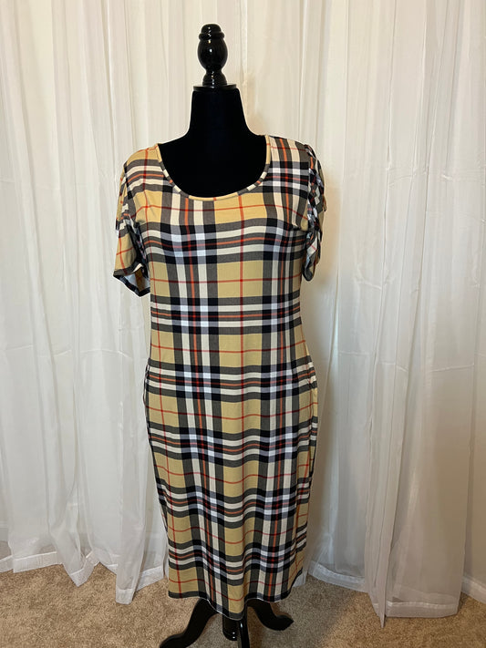 Plaid Bodycon Dress - 2xl