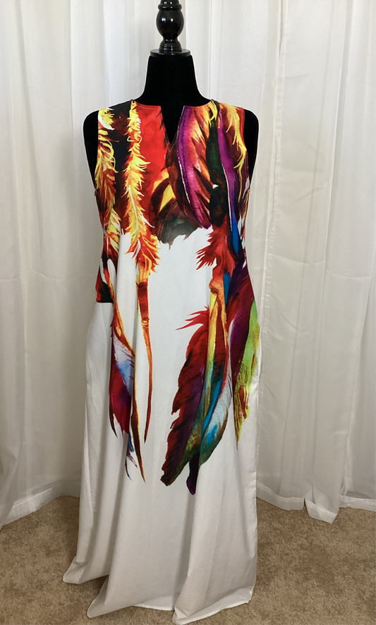 Feather Multi Color Dress - size xl