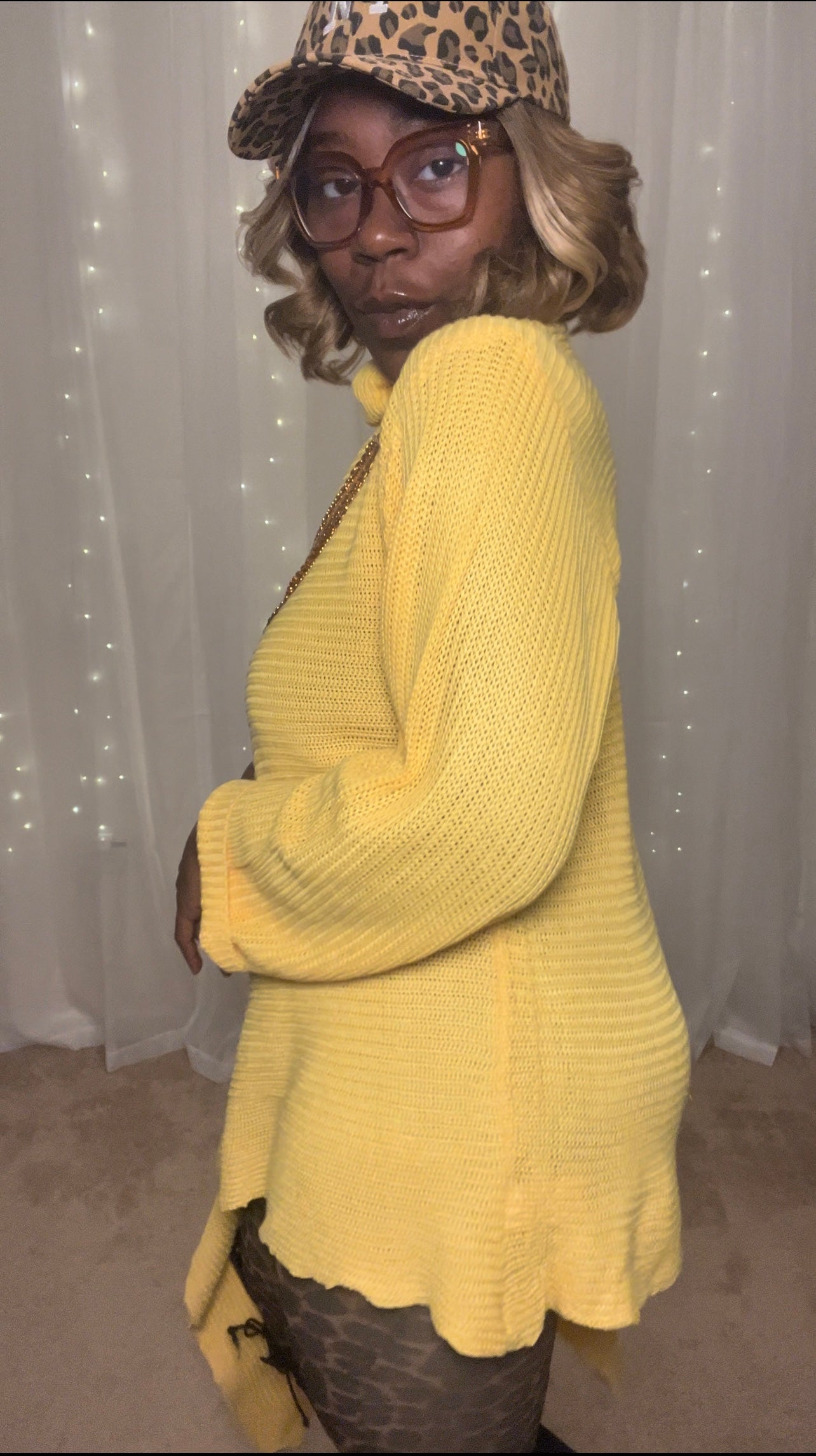 Yellow Asymmetrical Sweater