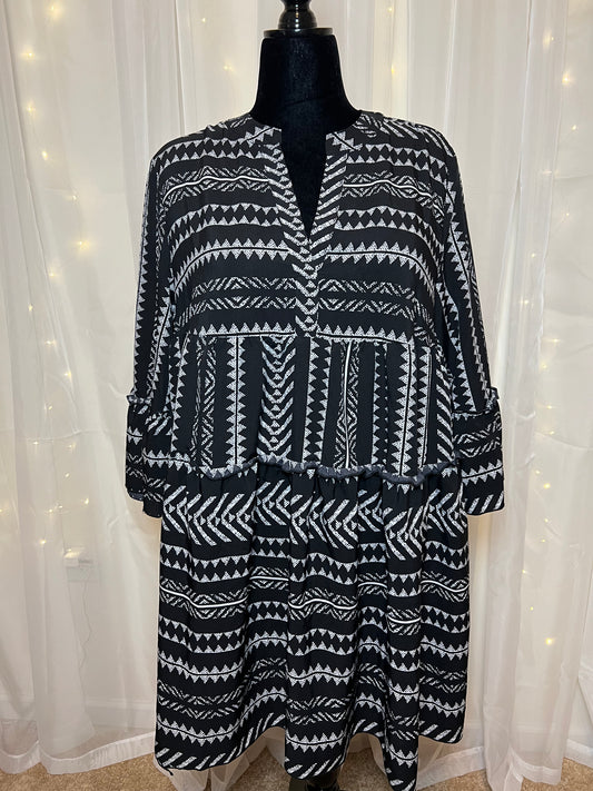 Black/ White Printed Dress