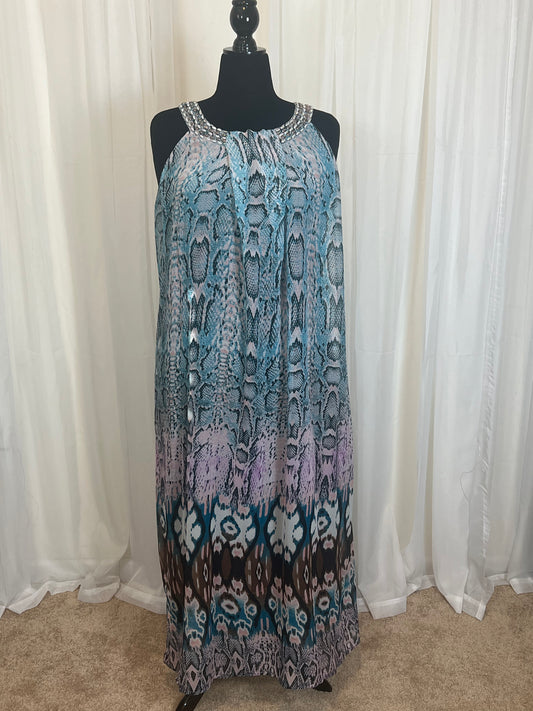 Flowy Snake Print Dress - 2x