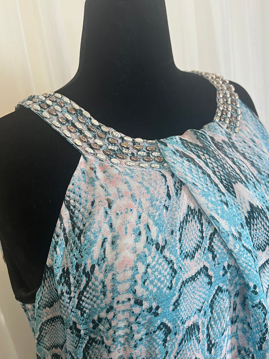 Flowy Snake Print Dress - 2x