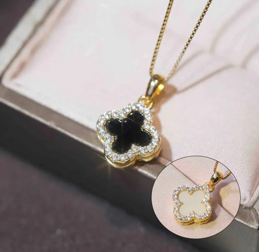 Double sided clover necklace