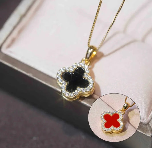 Double sided clover necklace